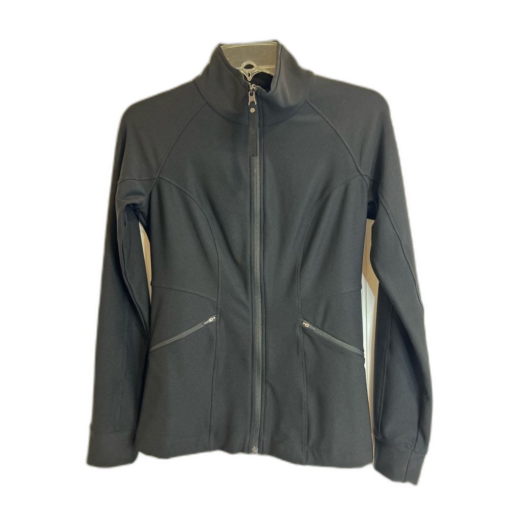 Prana Women's Black Zip Up Jacket athletic XS Running Yoga Gym.